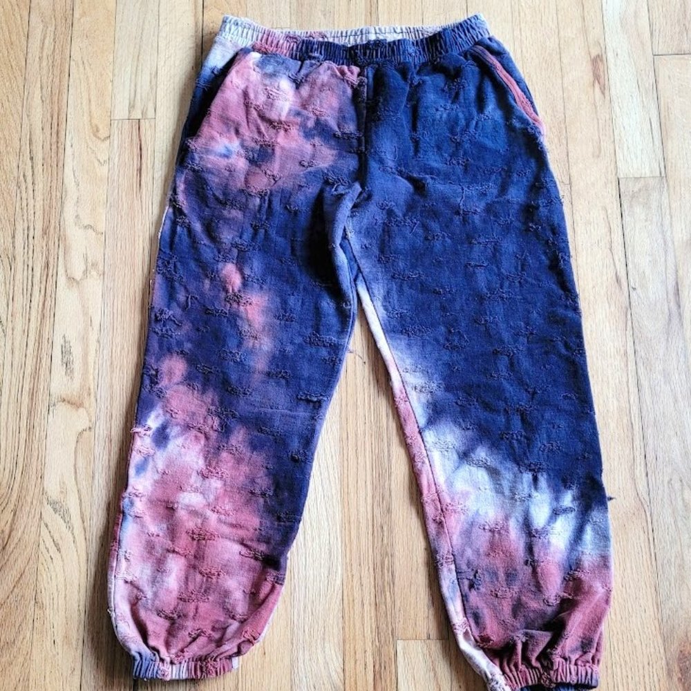 FATE DISTRESS TIE DYE JOGGER PANTS SIZE S